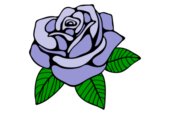 Blue Rose Drawing: A Decorative Floral Icon for Modern Design