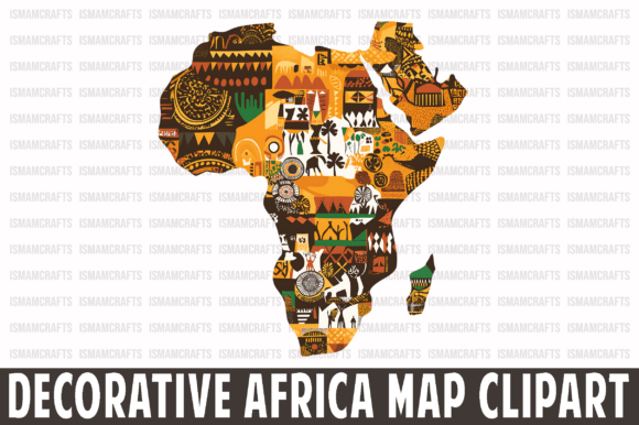 Decorative Africa Map Clipart PNG: A Designer's Essential Asset