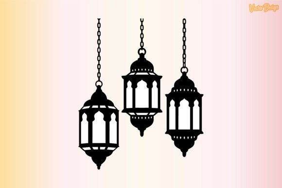 Decorative Festival Lantern Silhouette: Your Go-To Vector for Festive Branding