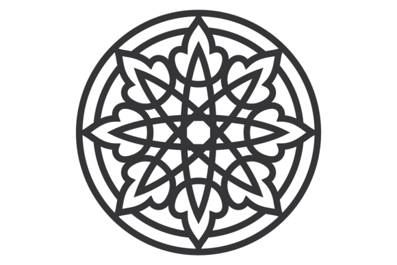 Decorative Floral Circle Ornament: Round Design Details