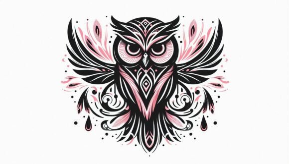 Decorative Stylized Owl: A Wise Choice for Creative Projects