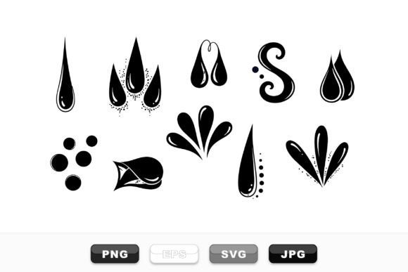 Decorative Water Drop Elements Set: Fluid Design Assets
