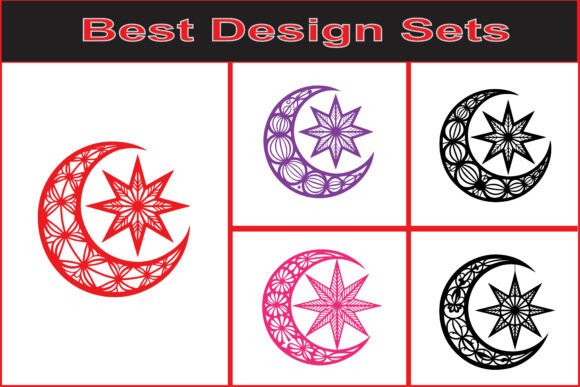 Elevate Your Craft: The Decorative Crescent Moon Star SVG Design