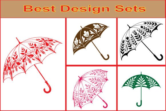 Elevate Your Projects with Decorative Floral Umbrella Vectors