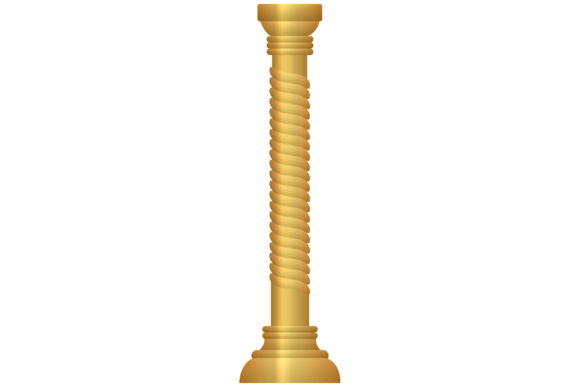 Golden Palace Pillar: Decorative Sculpture for Grand Designs