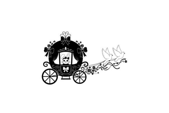 Silhouette of a Decorative Carriage with: A Festive Design Asset